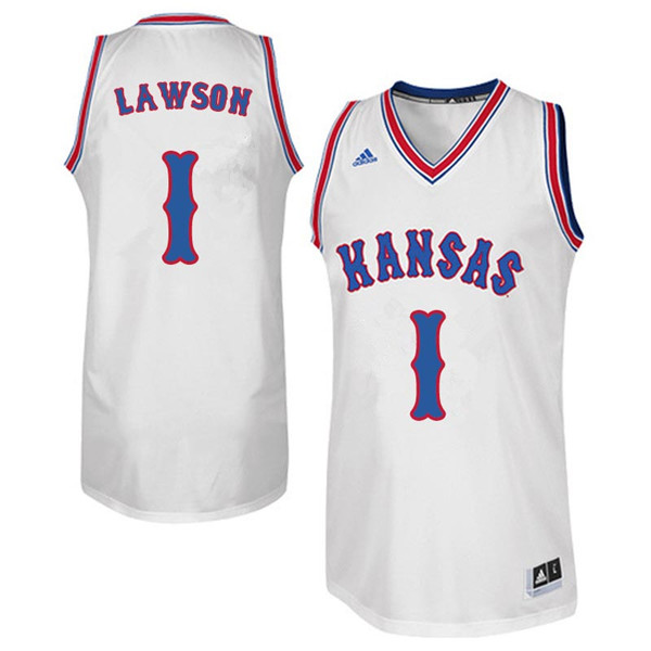 Men #1 Dedric Lawson Kansas Jayhawks Retro Throwback College Basketball Jerseys Sale-White - Click Image to Close